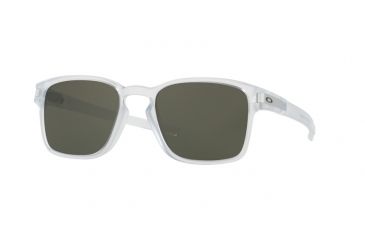 Image of Oakley LATCH SQ OO9353 Sunglasses 935307-52 - Matte Clear Frame, Dark Grey Lenses