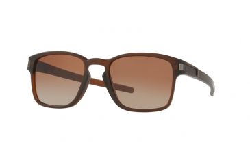 Image of Oakley LATCH SQ OO9353 Sunglasses 935309-52 - Matte Rootbeer Frame, Dark Brown Gradient Lenses