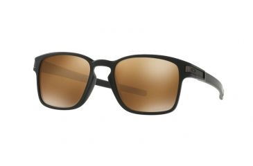 Image of Oakley Latch SQ OO9353 Sunglasses 935312-52 - Matte Black Frame, Prizm Tungsten Polarized Lenses