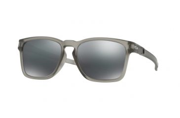 Image of Oakley LATCH SQUARED A OO9358 Sunglasses 935802-55 - Matte Grey Ink Frame, Black Iridium Lenses