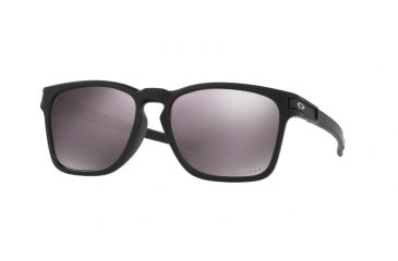 Image of Oakley LATCH SQUARED A OO9358 Sunglasses 935806-55 - Matte Black Frame, Prizm Daily Polarized Lenses
