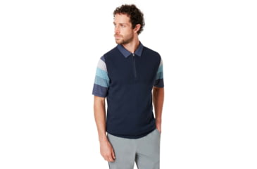 Image of Oakley Light Knit Half Zip Vest - Mens, Foggy Blue, Extra Large, 412802-6FB-XL