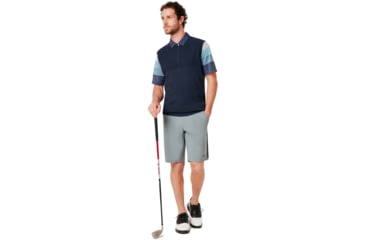 Image of Oakley Light Knit Half Zip Vest - Mens, Foggy Blue, Extra Large, 412802-6FB-XL