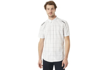 Image of Oakley Local Short Sleeve Plaid - Mens, White, Extra Large, 401865-100-XL
