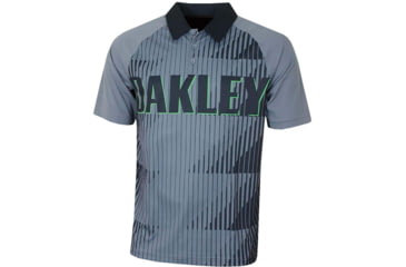 Image of Oakley Logo Bold Logo Polo - Mens, Steel Grey, Large, 434415-29B-L