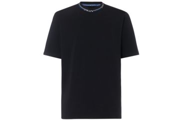 Image of Oakley Logo Neck Short Sleeve Tee - Men's, Blackout, Medium, 457431-02E-M