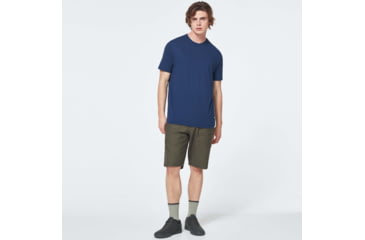 Image of Oakley Logo Patch Short Sleeve Tee - Mens, Universal Blue, Small, FOA400605-6ZZ-S