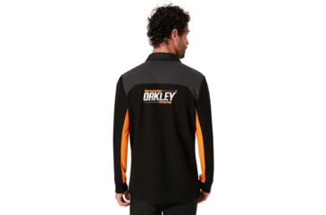 Image of Oakley Logo Racing Team Long Sleeve Polo - Mens, Blackout, Large, 434419-02E-L