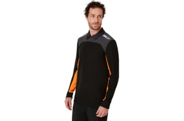 Image of Oakley Logo Racing Team Long Sleeve Polo - Mens, Blackout, Large, 434419-02E-L