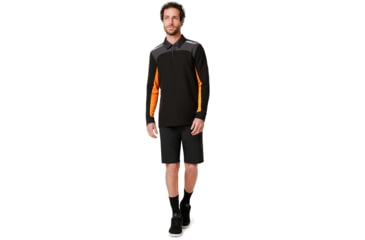 Image of Oakley Logo Racing Team Long Sleeve Polo - Mens, Blackout, Large, 434419-02E-L