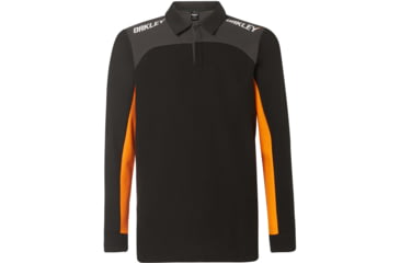 Image of Oakley Logo Racing Team Long Sleeve Polo - Mens, Blackout, Large, 434419-02E-L