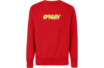 Image of Oakley Logo Tridimensional Crewneck - Mens, High Risk Red, Medium, 472569-43A-M