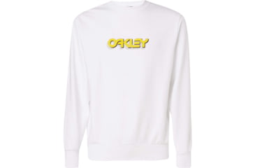 Image of Oakley Logo Tridimensional Crewneck - Mens, White, Large, 472569-100-L