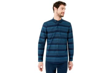 Image of Oakley Long Sleeve Woven Shirt - Mens, Fathom, Medium, 401882-6AC-M