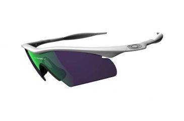 Image of Oakley M-Frame Hybrid Sunglasses - Polished White Frame w/ Jade Iridium Lenses 09-196