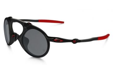 Image of Oakley Madman Sunglasses Dark Carbon Frame, Black Iridium Polarized Lens-OO6019-06