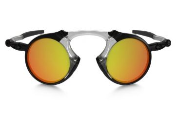 Image of Oakley Madman Sunglasses Dark Carbon Frame, Ruby Iridium Polarized Lens-OO6019-04
