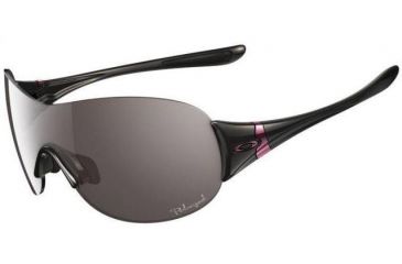 Image of Oakley Miss Conduct Polished Black Frame w/ Grey Polarized Lenses Sunglasses OO9123-01