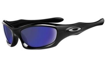 Image of Oakley Monster Dog Polished Black Frame w/ Deep Blue Polarized Lenses Sunglasses 12-749
