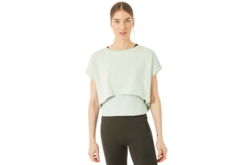 Image of Oakley Luxe Crop Top - Women's, Aqua Foam, Small/Medium, 532346-7B4-S/M