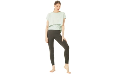 Image of Oakley Luxe Crop Top - Women's, Aqua Foam, Small/Medium, 532346-7B4-S/M