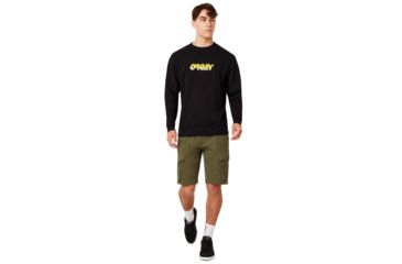 Image of Oakley Oakley Tridimensional Crewneck - Mens, Blackout, Small, 472569-02E-S