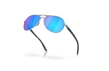 Image of Oakley OO4079 Feedback Sunglasses - Women's, Polished Chrome Frame, Prizm Sapphire Polarized Lenses, 407933-59