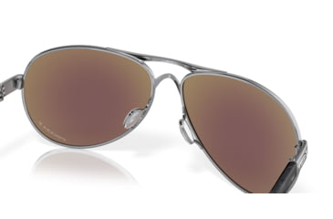Image of Oakley OO4079 Feedback Sunglasses - Women's, Polished Chrome Frame, Prizm Sapphire Polarized Lenses, 407933-59