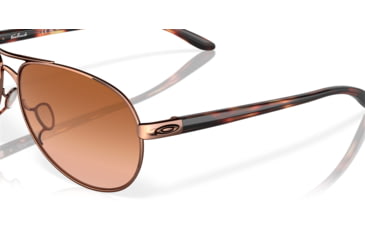 Image of Oakley OO4079 Feedback Sunglasses - Women's, Rose Gold Frame, VR50 Brown Gradient Lens OO4079-01