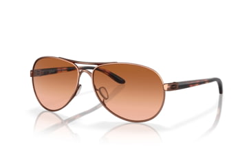 Image of Oakley OO4079 Feedback Sunglasses - Women's, Rose Gold Frame, VR50 Brown Gradient Lens OO4079-01
