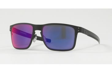 Image of Oakley OO4123 Sunglasses 412302-55 - Matte Black Frame, + Red Iridium Lenses