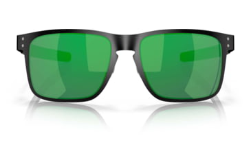 Image of Oakley OO4123 Sunglasses 412304-55 - Matte Black Frame, Jade Iridium Lenses