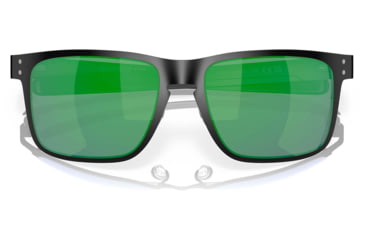 Image of Oakley OO4123 Sunglasses 412304-55 - Matte Black Frame, Jade Iridium Lenses