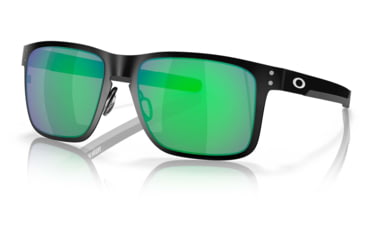 Image of Oakley OO4123 Sunglasses 412304-55 - Matte Black Frame, Jade Iridium Lenses