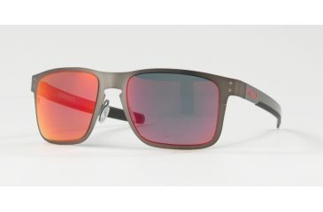 Image of Oakley OO4123 Sunglasses 412305-55 - Matte Gunmetal Frame, Torch Iridium Polarized Lenses