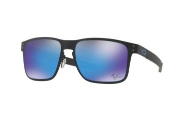 Image of Oakley OO4123 Sunglasses 412310-55 - Matte Black Frame, Prizm Sapphire Lenses