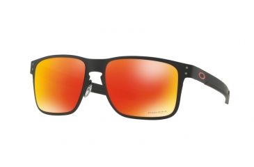 Image of Oakley OO4123 Sunglasses 412312-55 - Matte Black Frame, Prizm Ruby Lenses