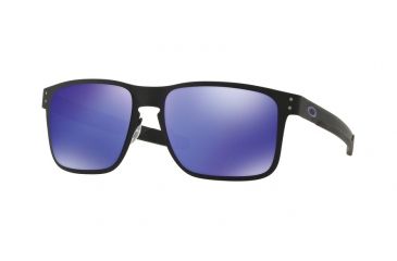 Image of Oakley OO4123 Sunglasses 412314-55 - Matte Black Frame, Violet Iridium Lenses