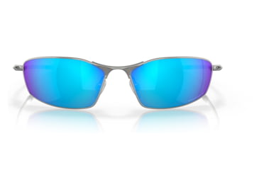 Image of Oakley OO4141 Whisker Sunglasses - Mens, Satin Chrome Frame, Prizm Sapphr Irid Polarized Lens, 60, OO4141-414104-60