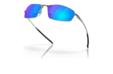 Image of Oakley OO4141 Whisker Sunglasses - Mens, Satin Chrome Frame, Prizm Sapphr Irid Polarized Lens, 60, OO4141-414104-60