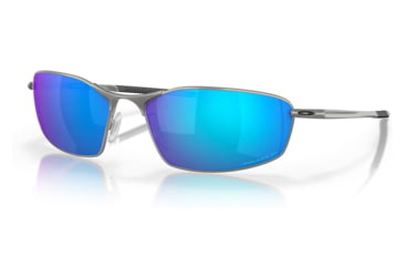 Image of Oakley OO4141 Whisker Sunglasses - Mens, Satin Chrome Frame, Prizm Sapphr Irid Polarized Lens, 60, OO4141-414104-60