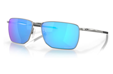 Image of Oakley OO4142 Ejector Sunglasses - Mens, Satin Chrome Frame, Prizm Sapphire Lens, 58, OO4142-414204-58