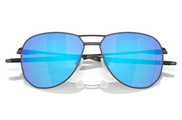 Image of Oakley OO6050 Contrail TI Sunglasses - Mens, Satin Light Steel Frame, Prizm Sapphire Polarized Lens, 57, OO6050-605004-57