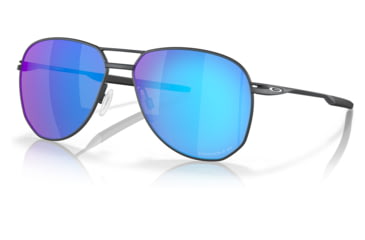 Image of Oakley OO6050 Contrail TI Sunglasses - Mens, Satin Light Steel Frame, Prizm Sapphire Polarized Lens, 57, OO6050-605004-57