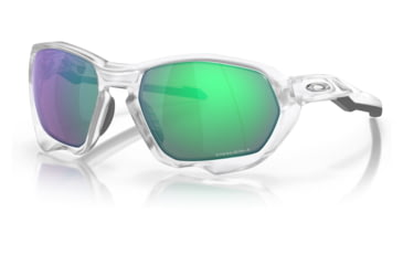 Image of Oakley OO9019A Plazma A Sunglasses - Mens, Matte Clear Frame, Prizm Jade Road Lens, Asian Fit, 59, OO9019A-901918-59