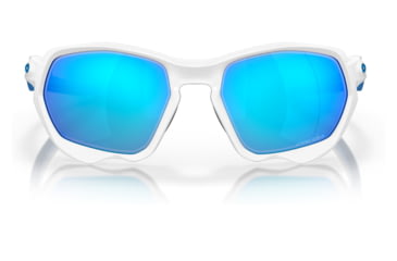 Image of Oakley OO9019A Plazma A Sunglasses - Mens, Matte White Frame, Prizm Sapphire Lens, Asian Fit, 59, OO9019A-901916-59