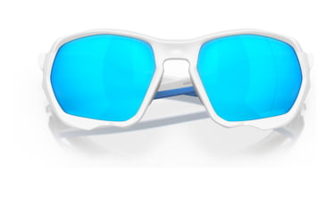 Image of Oakley OO9019A Plazma A Sunglasses - Mens, Matte White Frame, Prizm Sapphire Lens, Asian Fit, 59, OO9019A-901916-59