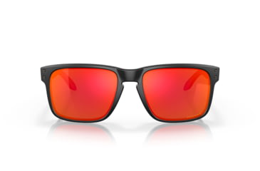 Image of Oakley OO9102 Holbrook Sunglasses, Matte Black Frame, Prizm Ruby Lenses, OO9102-9102E2-55