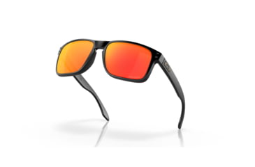 Image of Oakley OO9102 Holbrook Sunglasses, Matte Black Frame, Prizm Ruby Lenses, OO9102-9102E2-55