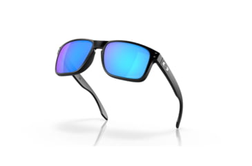 Image of Oakley OO9102 Holbrook Sunglasses, Matte Black Frame, Prizm Sapphire Polarized Lenses, OO9102-9102F0-55
